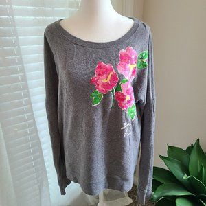 Grey Hollister Sequin Crew Sweater